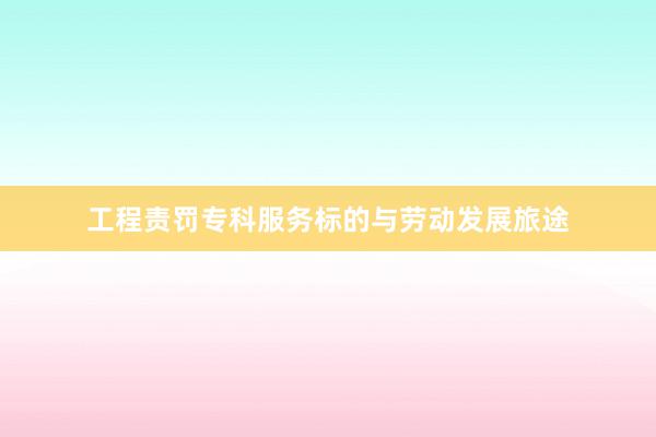 工程责罚专科服务标的与劳动发展旅途